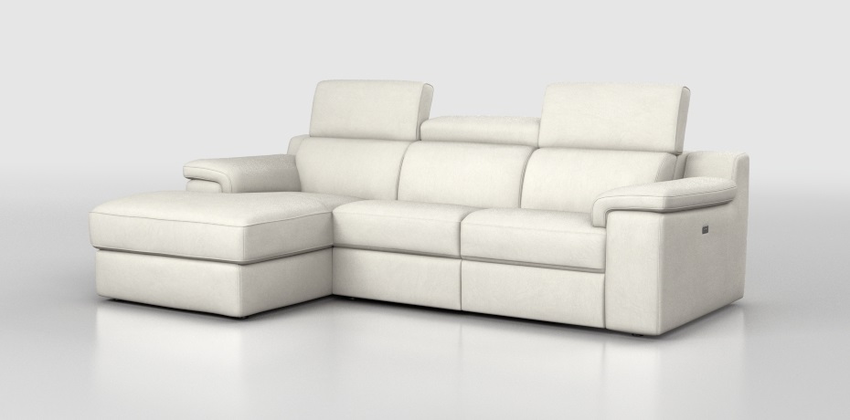 Bertellini - large corner sofa with 1 electric recliner left peninsula with compartment